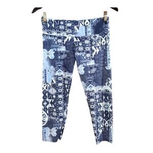 Soulcycle Tribal Print Cropped Leggings Spin Yoga Workout Athleisure Women's XS